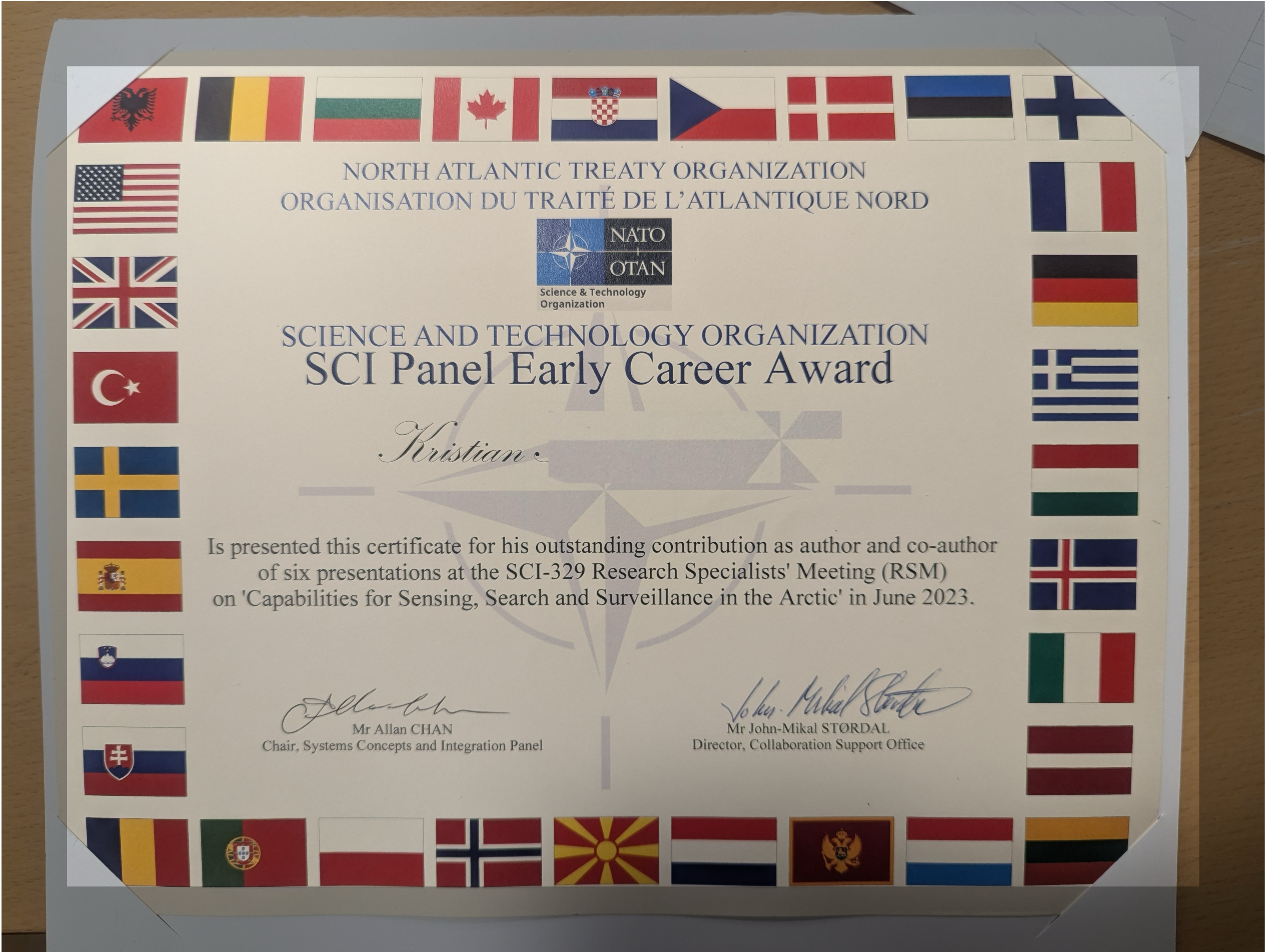 Co-founder Receives Prestigious NATO Award